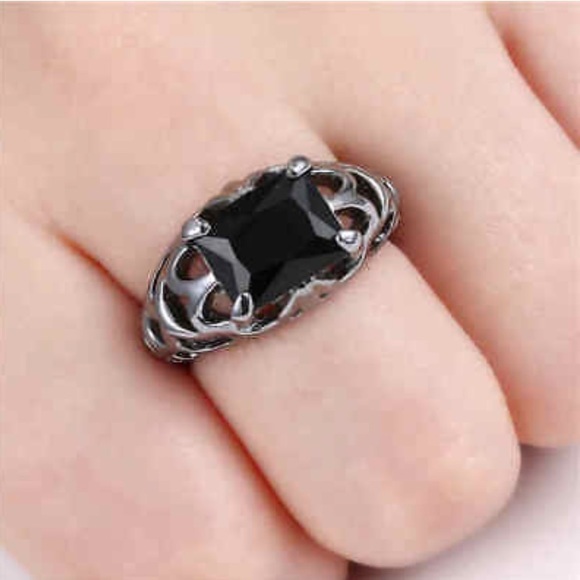 Jewelry - Black Sapphire 10K Black Gold Filled Ring